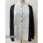 poussepus передний открытие tops cut and sewn ткань . хлопок лен ткань комбинация чёрный . бежевый 