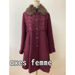  axes femme (axes femme) шерсть Like пальто бордо цвет воротник eko мех удален возможность размер M