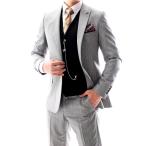 テーラードジャケット セットアップ ジレ グレー/黒 ブレザー メンズ タイト/スリムフィット ジャケパン 春/秋/冬 大きいサイズも入荷 ビジネスジャケット