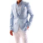 サマージャケット テーラードジャケット サマーツイード 春/夏 水色 ライトブルー  背抜き メンズ ブレザー  タイト/スリムフィット メンズ ジャケパン