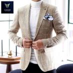  твид жакет мужской tailored jacket блейзер тысяч птица рисунок проверка бежевый тугой / тонкий Fit деловой жакет весна / осень / зима большой размер . поступление 