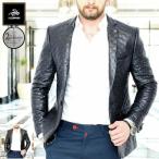 ショッピング細身 テーラードジャケット ブレザー メンズ ストレッチ 黒 中綿キルティング 一つボタン 細身 タイト シルエット