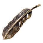  перо перо колье подвеска с цепью мужской латунь Gold крыло Wing индеец ювелирные изделия Vintage способ 