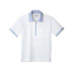 キラク ニットシャツ Ｌ CR125-02(ホワイトXブルー)