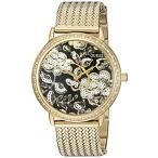 GUESS Women's U0822L2 Trendy Gold-Tone Watch with Black Dial , Crystal-Accented Bezel and Mesh G-Link Band 並行輸入品