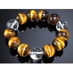 極太18mm タイガーアイ&amp;水晶数珠ブレスレット悪羅悪羅オラオラ