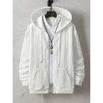 ニット編み風 立体柄 パーカー 057 白 上着 ストリート ダンス HIPHOP B系 ヤクザ ヤンキー オラオラ系 ホスト 服 メンズ ファッション