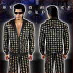 セットアップジャージ ヤクザ ヤンキー オラオラ 悪羅悪羅 オラオラ系 和柄 般若心経 長袖 mbt-16026bl 黒×金 メンズ 上下 服 悪羅悪羅系