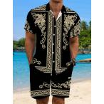 ba блокировка × серый ka рисунок рубашка с коротким рукавом выставить шорты верх и низ 061 чёрный рисунок рубашка большой размер yak The yan ключ Ora Ora серия плохой . плохой . одежда мужская мода 