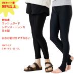 (海水浴・プールに) ラッシュガード トレンカ (UVカット率99%以上)(Sから3Lの全4サイズ)(らくらくストレッチ)(日本製)(メール便送料無料) レディース レギンス