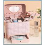  ящик для косметики косметика место хранения box cosme box cosme место хранения 2 уровень tray несессер зеркало имеется перевозка удобный большая вместимость бардачок регулировка простой 