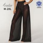 ショッピングガウチョパンツ ガウチョパンツ ロングパンツ 長ズボン シースルー レディース ボトムス ハイウエスト ワイドパンツ バギーパンツ 透け感 メッシュ 薄手