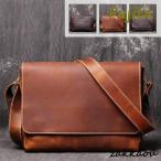 本革　メッセンジャーバッグ　ショルダーバッグメンズ 斜めがけ 2way 耐久 ビジネスバッグ　通勤バッグ カバン　牛革　通勤通学 　カジュアル
