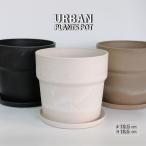 ショッピング植木鉢 植木鉢 おしゃれ 軽い プラ鉢 ソリッド18受皿付 プラスチックカラフル 6号鉢 プランター 底穴あり径19.5cm 高さ18cm
