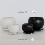 植木鉢 おしゃれ マリナ受皿付 ss-M 陶器 和風 セラミック 釉薬 径8cm 高6cm 底穴あり コノフィツム ミニサボテン