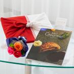 花とギフトのセット　シャボンフラワーとグルメカタログギフト（Best Gourmet/BG016ボーヴォー）風呂敷（華包み）包み