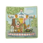 フェイラー Feiler ハンドタオル 25×25cm 遊園地 メリーゴーランド FUN FAIR PISTACHIO ゆうパケット送料無料