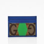 ショッピングＧＧ グッチ GUCCI GGランバスプリント GGスプリームキャンバスパッチワーク×レザー カードケース ベージュ×エボニー×ブルー [メンズ] 673002 AABDC 9799 NS10