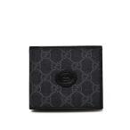 グッチ GUCCI インターロッキングG GGスプリーム二つ折り 折財布 [小銭入れなし] ブラック×グレー [メンズ] 671652 92TCN 1000