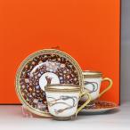 箱傷み有 2客セット エルメス HERMES シュヴァルドリアン ティーカップ&ソーサー コーヒーカップ 110ml 陶器 装飾 009817