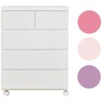 エナメル　キャスター付きチェスト　幅60cm×4段