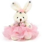 ぬいぐるみ うさぎ キーホルダー バレエ チュチュ ふわふわ 13cm ホワイト 動物 ラビット 服 ドレス 子供 キッズ こども 女の子 誕生日 ギフト