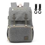 Yahoo! Yahoo!ショッピング(ヤフー ショッピング)honey&blue マザーズバッグ リュック マザーズリュック ママバッグ メンズ レディース 軽量 大容量 高密度クッション 保温ポケット （グレー）