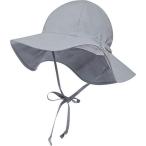 TESLA(テスラ) キッズ 子供帽子 日除け帽子 [UVカット・通気性] 男の子 女の子 ベビー あごひも付き つば広 サンハット メッシュ BZH02-LGY_L