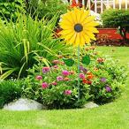 ひまわり風車ひまわり回転風スピナー錬鉄ひまわり装飾庭飾り裏庭パティオ風車アートスタチュー装飾 (ひま ...