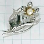  бесплатная доставка ) Vintage * жемчуг . цветок узор * античный брошь A21385