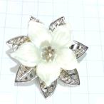  бесплатная доставка ) Vintage * белый цветок узор * античный брошь A27789