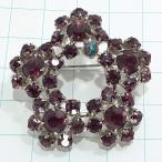  бесплатная доставка ) Vintage * лиловый стразы цветок дизайн * античный брошь A33029