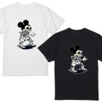 マウス ガイコツ ドクロ スカル ネズミ Tシャツ 半袖 白 黒 ギャグ ネタ ウケ狙い パロディ おもしろ 面白い プリント ストリート 厚め しっかり ゆったり