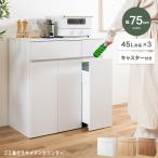 ゴミ箱付きキッチンカウンター キッチンカウンター テーブル カウンターテーブル ゴミ箱付き 3分別 ゴミ箱 分別 45リットル おしゃれ 北欧 木製 キッチン収納