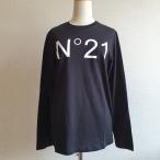 N°21 ヌメロヴェントゥーノ キッズロゴ長袖コットンTシャツ　ブラック　N21808N0153