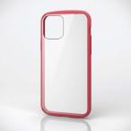 ELECOM iPhone 12/12 Pro ハイブリッド ケース TOUGH SLIM LITE フレームカラー レッド 側面弾力性のあるTPU 背面に高硬度8Hのポリカーボネート PM-A20BTSLFCRD