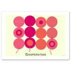 ポスター 北欧 スタイル A2サイズ 『Cooperation ピンク 横タイプ』 おしゃれ インテリア ポップ Interior Art Poster