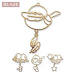 空枠 ゆらゆら シマエナガ バラエティ レジン カン付き チャーム 金属 メタル キーホルダー バッグチャーム アクセサリーパーツ 副資材 DIY 素材 材料