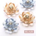 2個セット ビーズフラワー フラワーパーツ クリアカラー ビーズ ビジュー アクセサリーパーツ 花 アクリル BLAZE ハンドメイド クラフト 手芸 ブラウン オレンジ