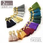 タッセル パーツ シック 約1cm 2個セットBLAZE 商用利用可能 ハンドメイド 手芸 作製 材料 シンプル 大人 カン付き アクセサリーパーツ フリンジ
