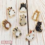 ピンバッジ 猫 ネコ 三毛猫 茶トラ 黒猫 シャム猫  ハチワレ 動物 アニマル ピンズ バッジ ピンバッチ ブローチ  帽子 バッグ 小物 BLAZE