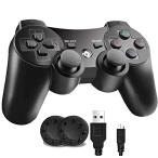 PS3 コントローラー PS3 ワイヤレスコントローラー Bluetooth ワイヤレス ゲームパッド USB ケーブル 振動機能 充電式 アシストキ