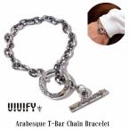 VIVIFY ビビファイ ブレスレット シルバー Arabesque T-Bar Chain Bracelet w/gold