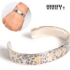 VIVIFY Bb fai браслет серебряный Back Hallmarks Bangle/ Hammered finish /10mm w/gold