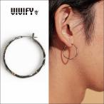 VIVIFY ビビファイ フープ ピアス シルバーHammered Hoop Pierce（XL）w/gold