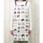 エプロン おしゃれ ねこ 猫 ネコ 柄 グッズ 左右ポケット付き ショート丈 レディース 綿100％ クロス プレゼント ヴェリアスキャットショートエプロン