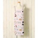 エプロン おしゃれ ねこ 猫 柄 グッズ 左右ポケット付き ショート丈 レディース 綿100％ クロス ギフト プレゼント キャットフィーリングショートエプロン