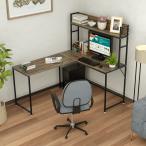 パソコンデスク l字型 コーナー 左右入替可能 幅150cm L字デスク 収納ラック付き 総耐荷重95kg ワークデスク PCデスク モニタアーム対応 学習机 勉強机 書斎
