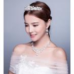 【３点セット】アクセサリー☆ウエディング小物☆ヘッドドレス☆ティアラ☆ネックレス☆イヤリング/ピアス☆パール☆ブライダルジュエリー/xl216