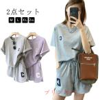 半袖 セットアップ レディース スウェット 上下セット Tシャツ ハーフパンツ 夏 ジャージ tシャツ ショートパンツ 2点セット 薄手 ルームウェア